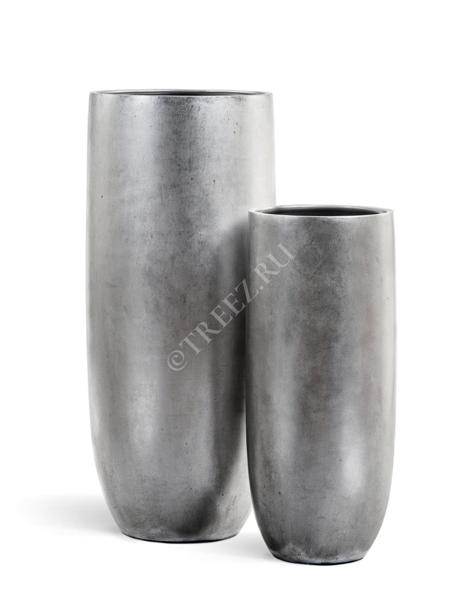 41.3317-04-014-SLV-72 Кашпо  Effectory - серия Metal - Высокий округлый конус - Серебро Цветочная коллекция 