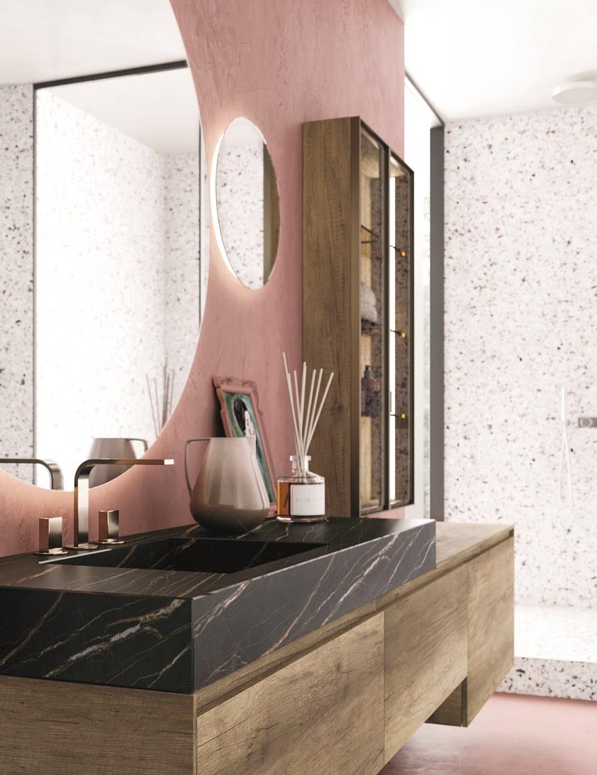 NOVELLO Подвесная тумба под умывальник из HPL с ящиками Calix xl sun-id-1378485 - Вид №1