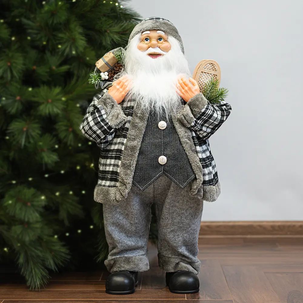 87547276 Фигура декоративная Санта в сером 80см STLM-0951752 Santreyd Christmas