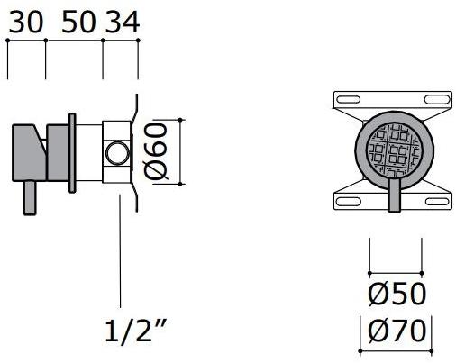 MINA Настенный однорычажный смеситель для раковины на 2 отверстия из нержавеющей стали и стекла Revitrum 12551 + 6100 - Вид №5