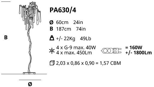 Serip Торшер ручной работы из бронзы Aqua Pa630/4 - Вид №1
