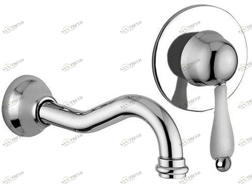 Rubinetteria Giulini Смеситель для умывальника настенный с одной ручкой на 2 отверстия Pragamix - pragamix crystal F7521