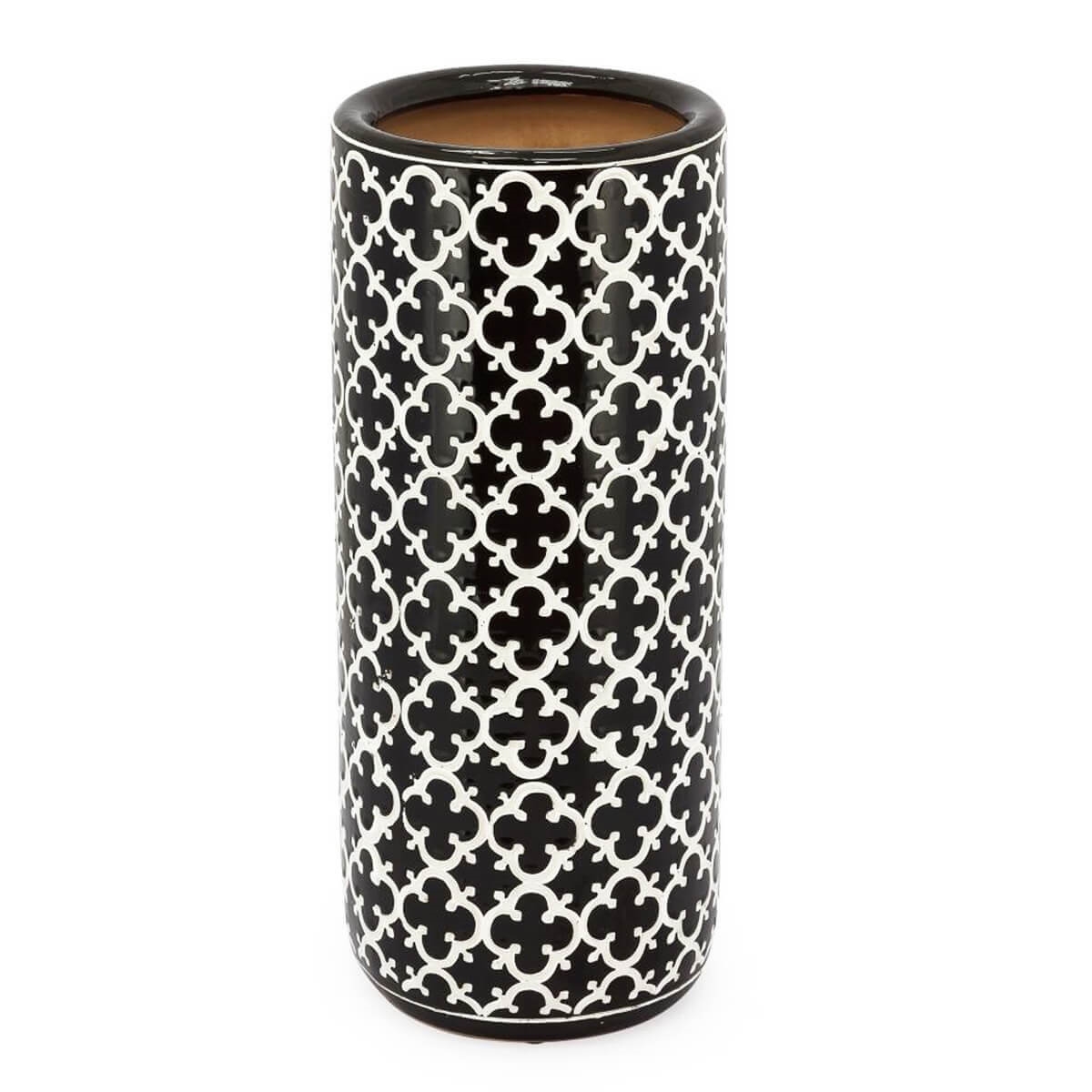 200956-BW ABHIKA ВАЗА MING FLOWER BLACK/WHITE 