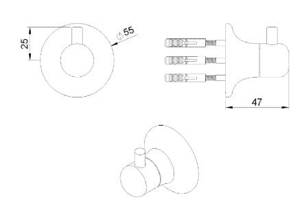 Хромированный латунный халат rvb TIMES ARCH-00125548 - Вид №2
