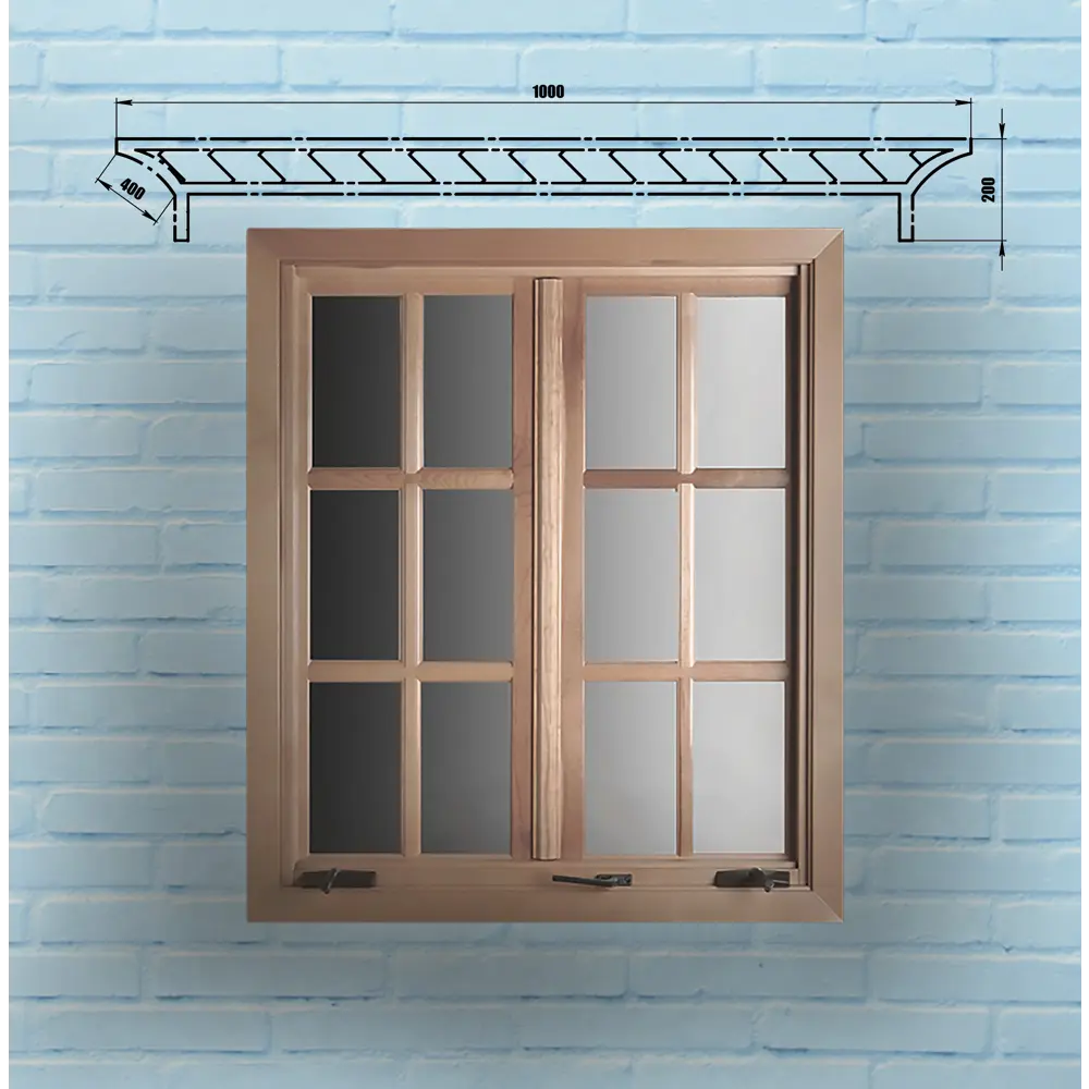 Козырек над кондиционером MYSK2 металл 1000x400 мм 89335876 STLM-2077505 Santreyd  - Вид №5