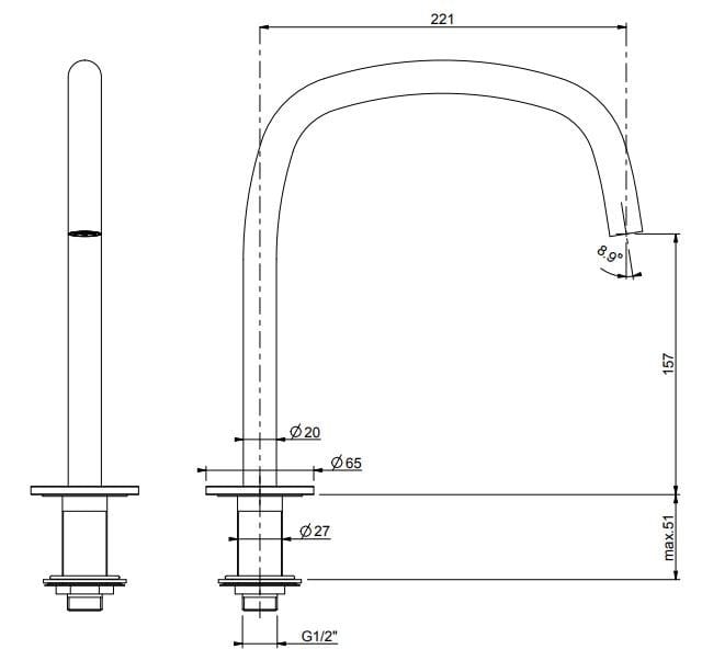 Однорычажный смеситель для раковины с поворотным горлышком COCOON Piet Boon ARCH-00139844 - Вид №3