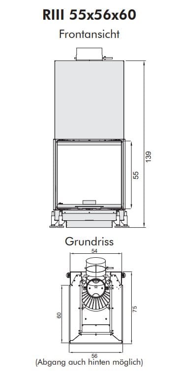 Стальной дровяной камин с тройным фасадом RÜEGG RIII ARCH-00092096 - Вид №3