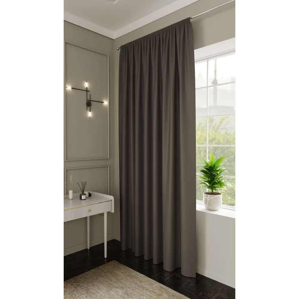 Штора Dora 200×280 см коричневая жаккард 89426358 MIAMOZA STLM-1582923