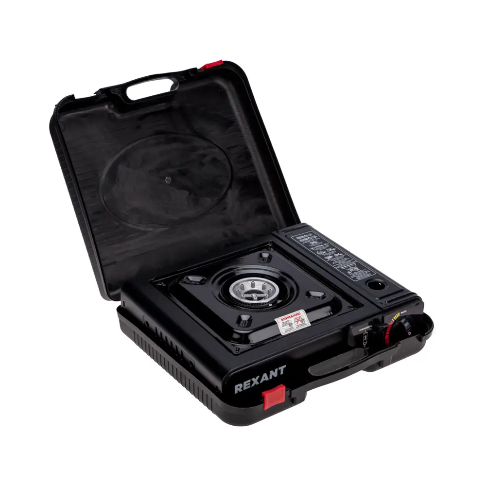 Плитка газовая Rexant Соратник 34.5x26x11.5 см нержавеющая сталь черный в кейсе 84123091 STLM-2088704 Santreyd 