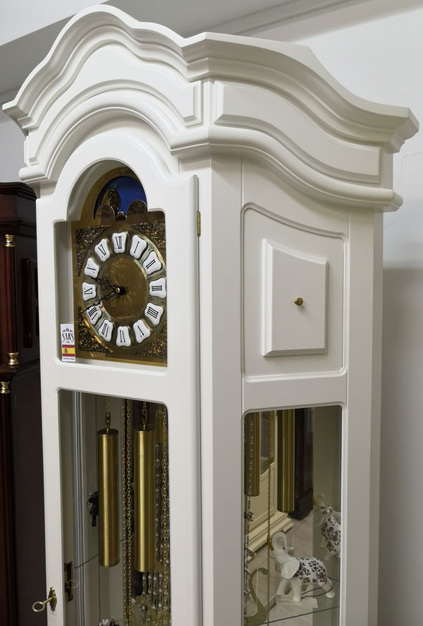 Часы напольные белые деревянные White SARS ДИЗАЙНЕРСКИЕ 00-3967436 Белый  - Вид №1