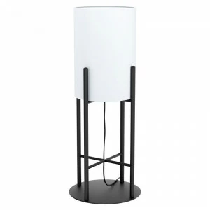 Настольная лампа черная с белым плафоном Glastonbury 43143 EGLO ИНТЕРЬЕРНЫЕ 00-3834714 Белый;черный