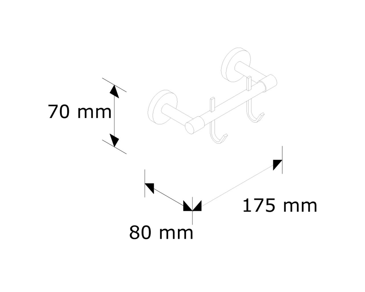 MHW14 Штанга L130 мм с двумя крюками Merida  - Вид №1