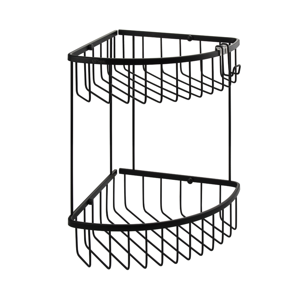 GFmark - Полочка угловая, овальная, двойная 22 см решетка под МЕДЬ, код: 77258 