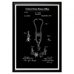 896521254_1818 Арт-постер «Патент на стетоскоп, 1882» Object Desire