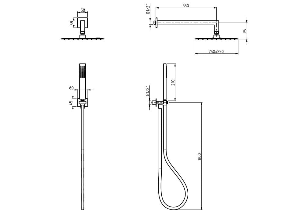 Металлическая насадка для душа / ручной душ Rubinetterie Frattini душевые кабины ARCH-00082919 - Вид №2