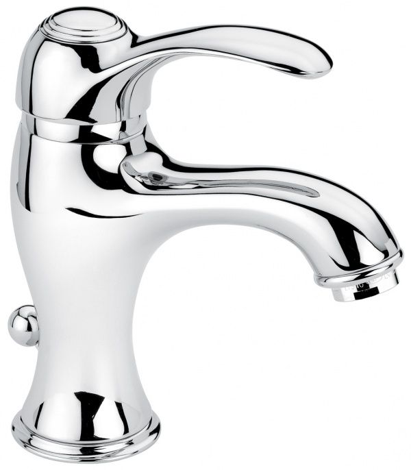 22003BO Смеситель Harmony с донным клапаном для раковины, цвет белый-золото EMMEVI