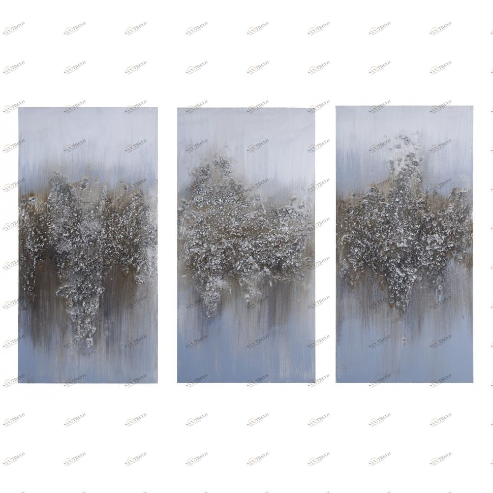 Триптих в пастельных тонах 30х60 см серо-голубой Tomas Stern TOMAS STERN  00-3872626 Белый;голубой;разноцветный 