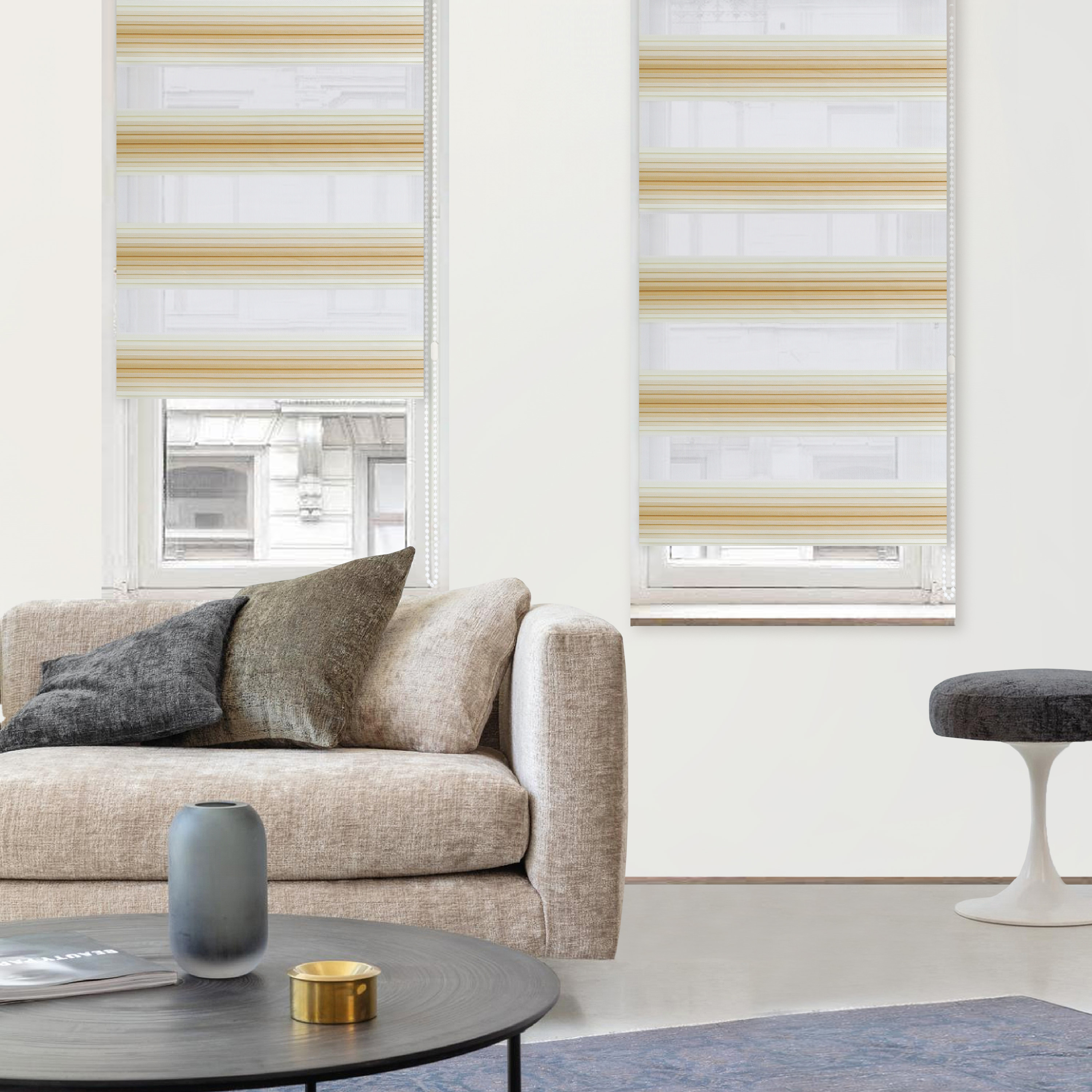 Рулонная штора Santreyd Palermo день-ночь бежевая 70×160 см 83503014 STLM-0041450 - Вид №2