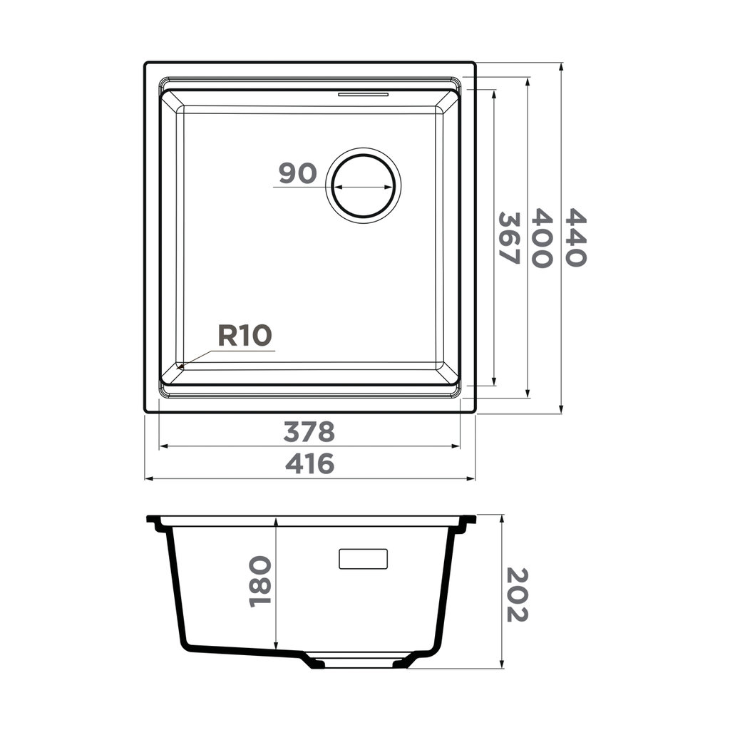 Кухонная мойка Yoru 42-U Side BL OMOIKIRI 4997338 - Вид №1