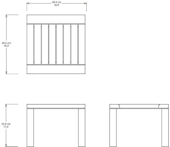 TRIBÙ Низкий квадратный журнальный столик из тика Pure sofa 01283 - Вид №1