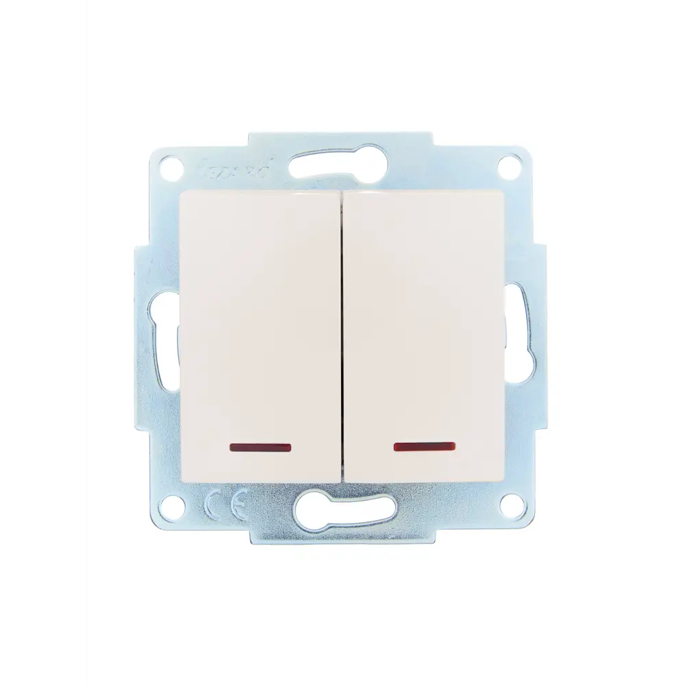 Выключатель встраиваемый Lezard Asti 2 клавиши с подсветкой цвет кремовый STLM-2124726