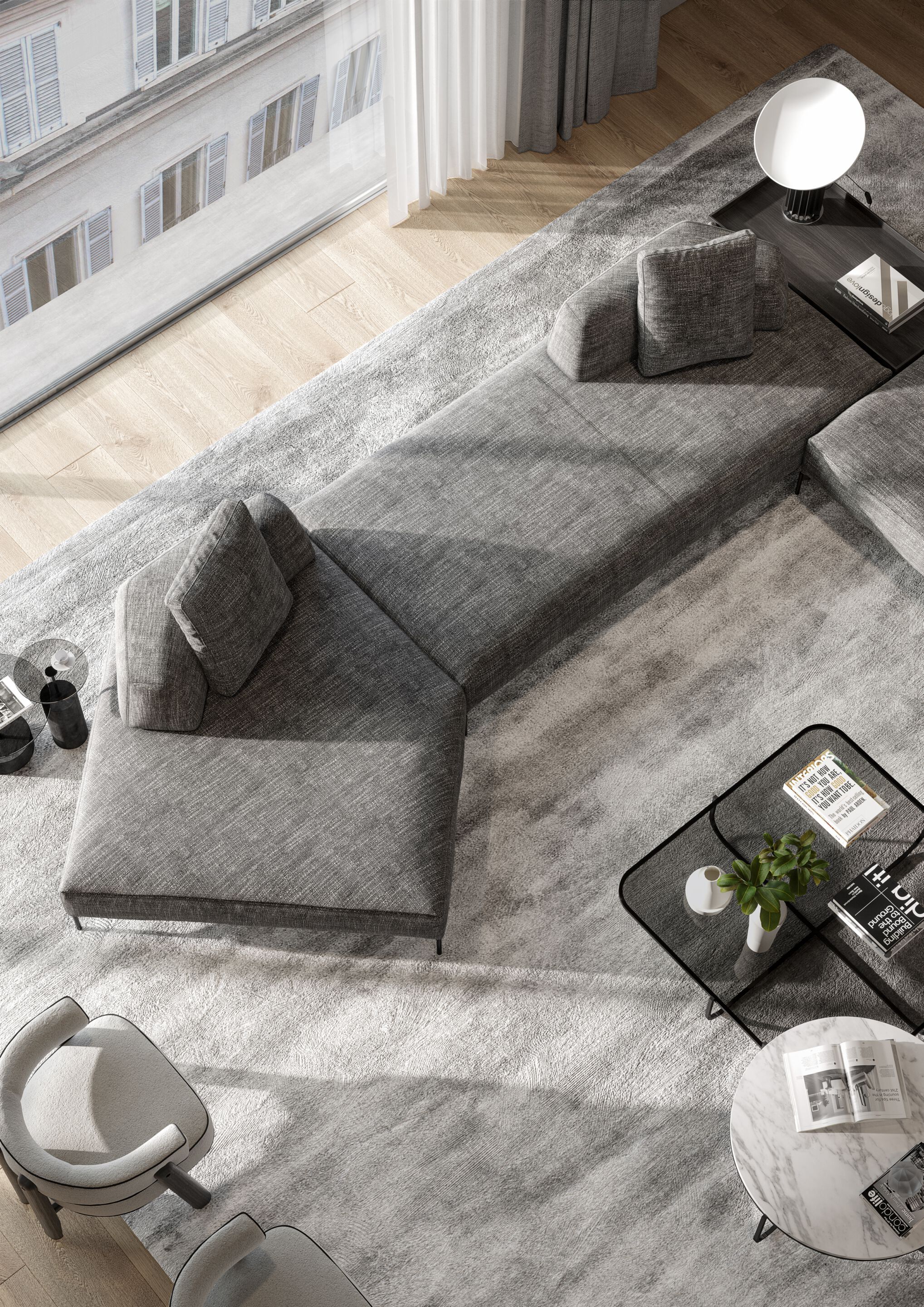 Секционный диван из кожи или ткани Vibieffe 120 MODERN AIR ARCH-00139740 - Вид №4