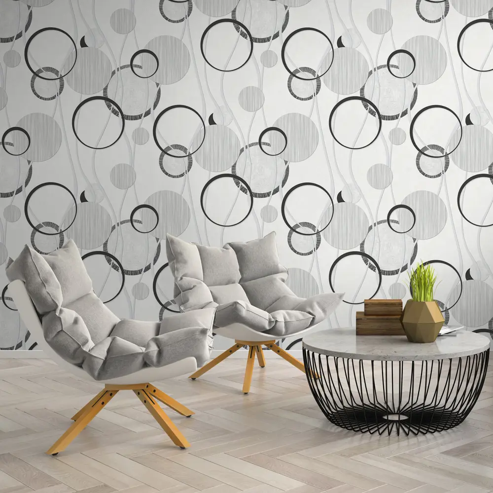 Обои флизелиновые Ornamy Eclipse серые 1.06 м 1127-11 STLM-2093026 - Вид №3