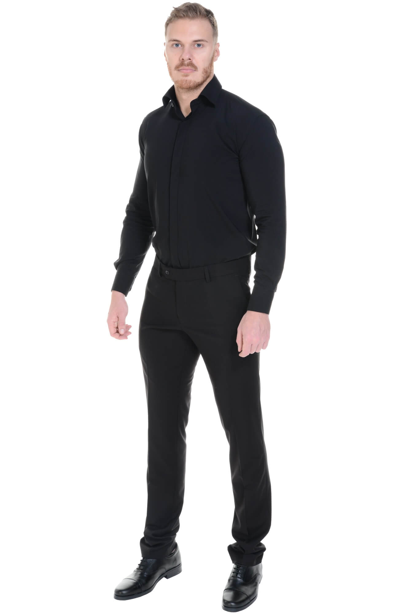 62477 Рубашка мужская  black El-Risto  Корпоративная одежда  размер 41/170-176  - Вид №4