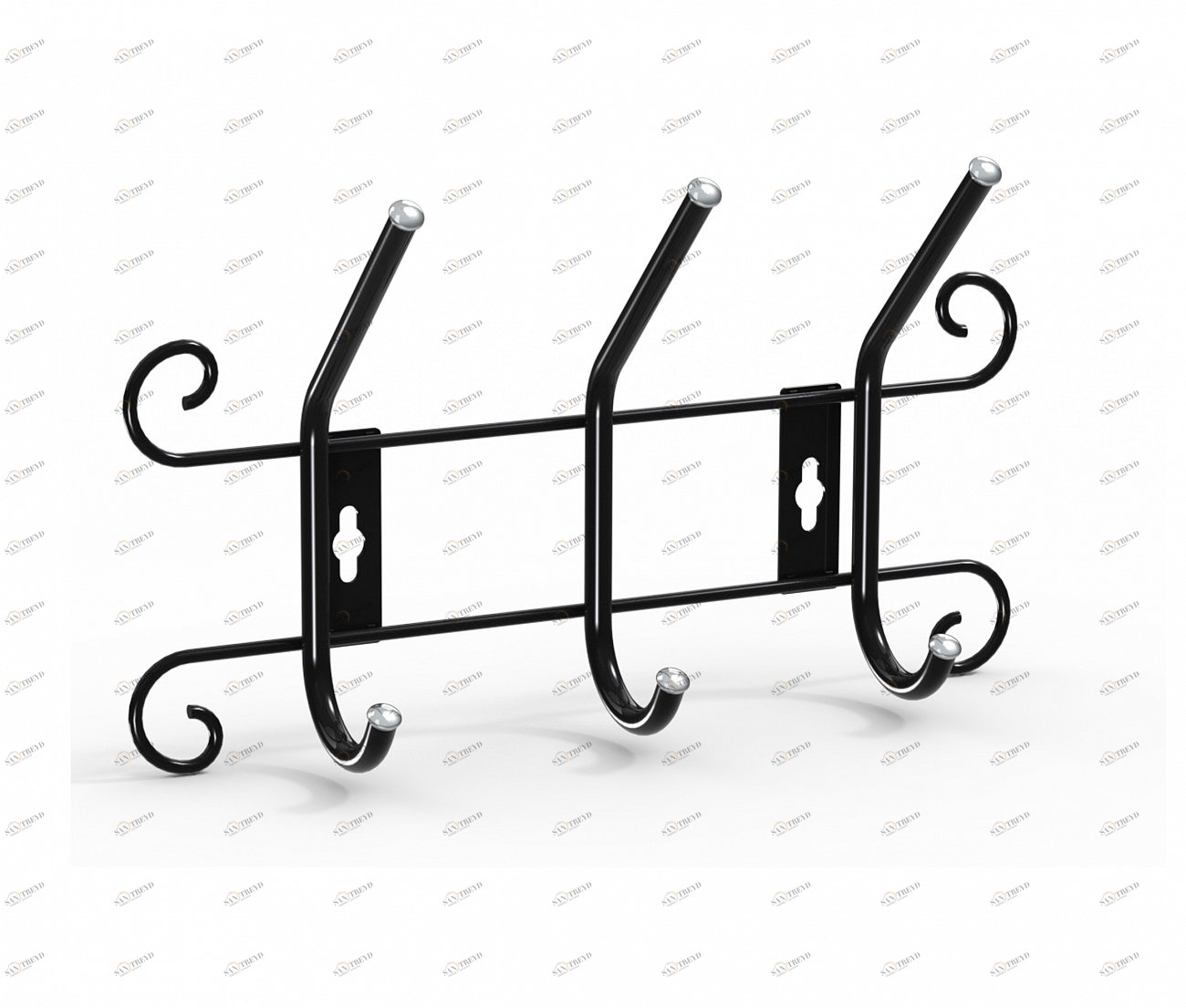 Вешалка Настенная Graciya 3 чёрно-серая SHEFFILTON ДИЗАЙНЕРСКИЕ 015076 Черный;серый 