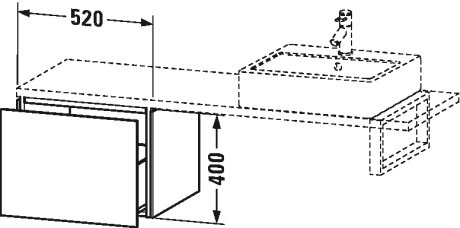 LC582200909 Шкафчик для компактной консоли L-Cube #LC5822 520 x 477 мм Светло-голубой матовый декор Duravit - Вид №1