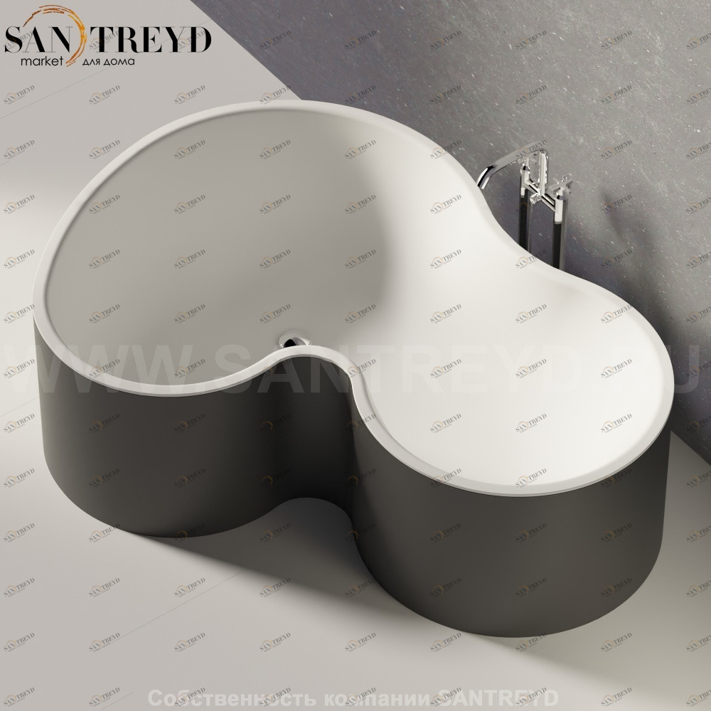 Ванна свободностоящая DR графитовая Agape AVAS1089ZGS0