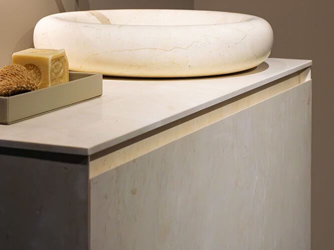 Мраморный подвесной умывальник со встроенной раковиной Inbani слой ARCH-00008322 - Вид №2