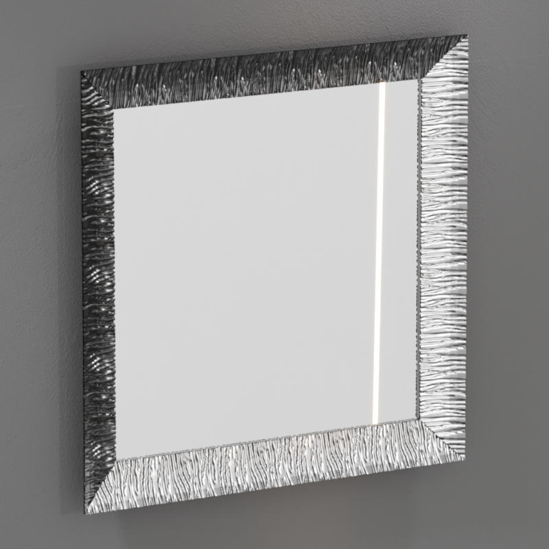 736402 Зеркало 100x100 в раме из ламинированного дерева (ель), цвет Хромированный Kerasan RETRO Италия 