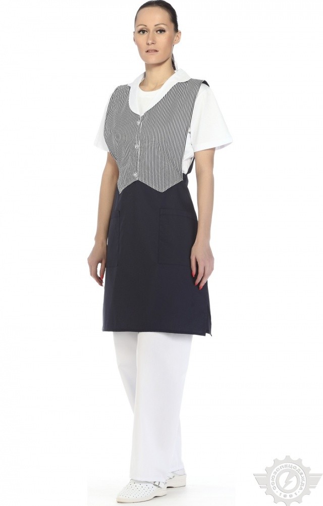 63500 Фартук-жилетка "Маша" синяя  Одежда для обслуживающего персонала  размер 44-54 Спецодежда  - Вид №5