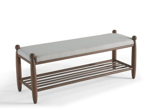 Деревянная мягкая скамейка