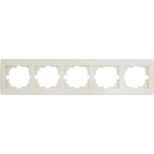 Рамка для розеток и выключателей Lezard Rain 5 постов, цвет жемчужно-белый матовый