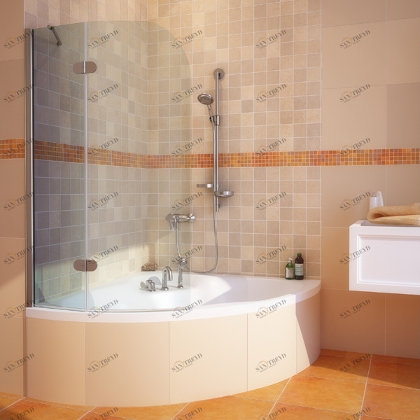 100X150GV102AR Душевое ограждения на борт вынны GUTEWETTER Германия LUX