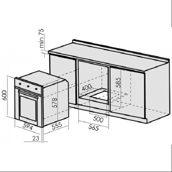 8167765 Газовый духовой шкаф MBS DG-607BL STDN-0042925 - Вид №9
