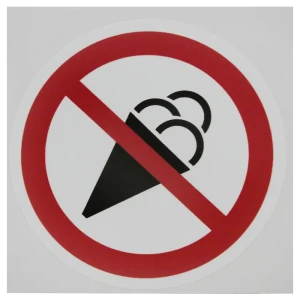 Наклейка «С мороженым не входить» маленькая пластик