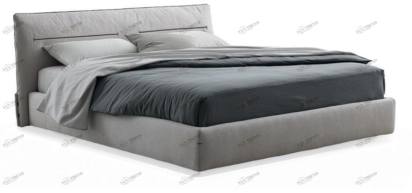 Poliform Двуспальная кровать из ткани с мягким изголовьем sun-id-1456234