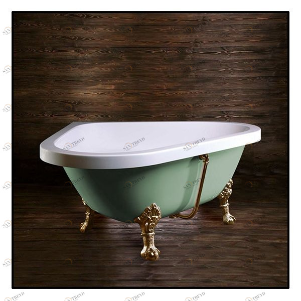 Ванна Akcjum Camelia WR-07-05-Br-A угловая салатовая с золотыми ножками WR0705BRA