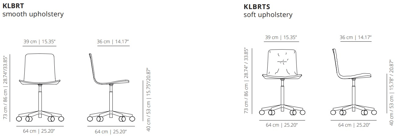 Viccarbe Офисное кресло из ткани с подлокотниками на колесиках Klip sun-id-1393921 - Вид №5