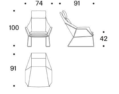 Кресло bergère из ткани с высокой спинкой Saba Italia Нью-Йорк ARCH-00039174 - Вид №8