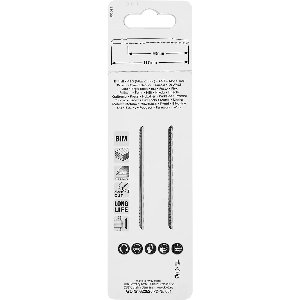 Пилка для лобзика по пластику KWB T301CHM, 2 шт. 87678671 STLM-2090210  - Вид №3