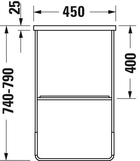 0031174600 Консоль металлическая напольная ** DuraSquare #003117 1265 x 451 мм
Черный матовый Black Matt Duravit - Вид №3