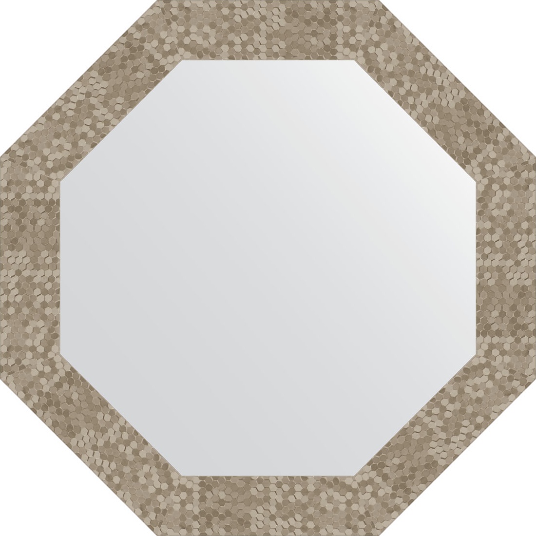 BY 3749 Зеркало в багетной раме - соты титан 70 mm EVOFORM Octagon