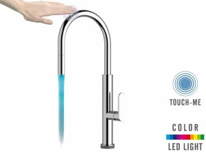 Remer Rubinetterie Смеситель для кухни с поворотным изливом и выносным ручным душем Touch-me Nktr 73