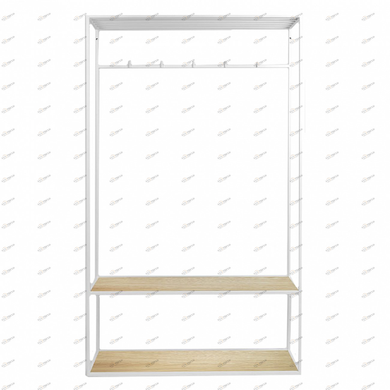 Вешалка в прихожую с полкой белая, светлый дуб Hallra 2 white INTELLIGENT DESIGN ВЕШАЛКИ HALLRA 261049 Белый 