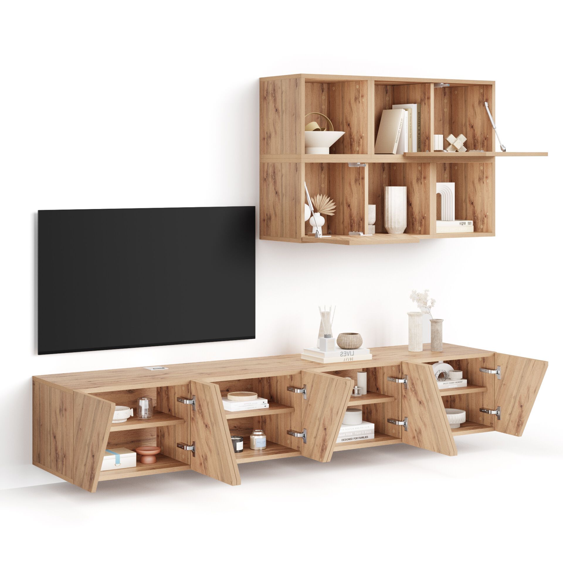 Модульная стена установила оборудованную стену в меламинированном Mobili Fiver EMMA ARCH-00091039 - Вид №50