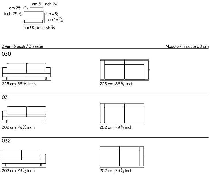AMURA 4-х местный тканевый диван Tau Am006.031+032 - Вид №7